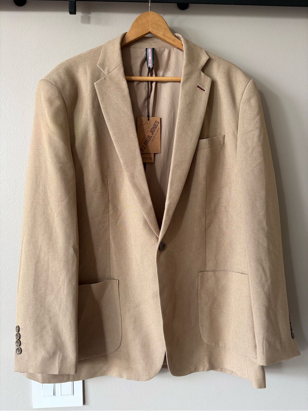 PJ Paul Jones Men’s Tan Linen-blend Casual Sport Coat NWT 2XL